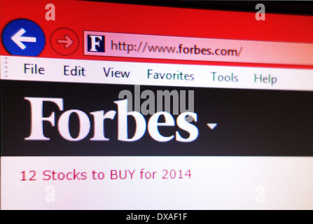 ' Forbes ' un informazioni finanziarie sito web Foto Stock