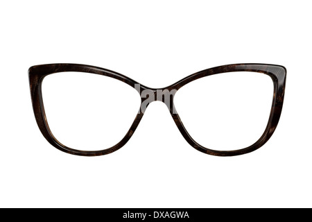 Donne bicchieri isolato su bianco Foto Stock