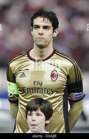 Madrid, Spagna. Undicesimo Mar, 2014. Kaka (Milano) Calcio/Calcetto : UEFA Champions League match tra Atlético de Madrid e AC Milan a: Stadio Vicente Calderon di Madrid in Spagna . © AFLO/Alamy Live News Foto Stock