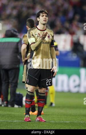 Madrid, Spagna. Undicesimo Mar, 2014. Kaka (Milano) Calcio/Calcetto : UEFA Champions League match tra Atlético de Madrid e AC Milan a: Stadio Vicente Calderon di Madrid in Spagna . © AFLO/Alamy Live News Foto Stock