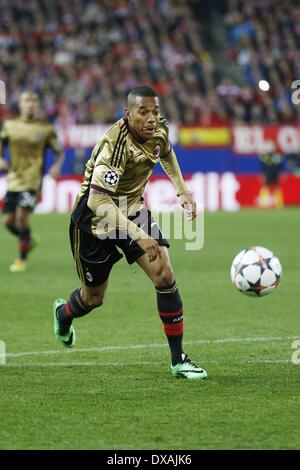 Madrid, Spagna. Undicesimo Mar, 2014. Robinho (Milano) Calcio/Calcetto : UEFA Champions League match tra Atlético de Madrid e AC Milan a: Stadio Vicente Calderon di Madrid in Spagna . © AFLO/Alamy Live News Foto Stock