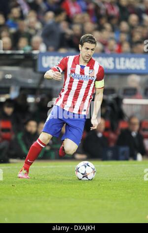 Madrid, Spagna. Undicesimo Mar, 2014. Gabi (Atletico) Calcio/Calcetto : UEFA Champions League match tra Atlético de Madrid e AC Milan a: Stadio Vicente Calderon di Madrid in Spagna . © AFLO/Alamy Live News Foto Stock