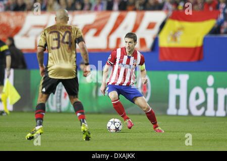 Madrid, Spagna. Undicesimo Mar, 2014. Gabi (Atletico) Calcio/Calcetto : UEFA Champions League match tra Atlético de Madrid e AC Milan a: Stadio Vicente Calderon di Madrid in Spagna . © AFLO/Alamy Live News Foto Stock