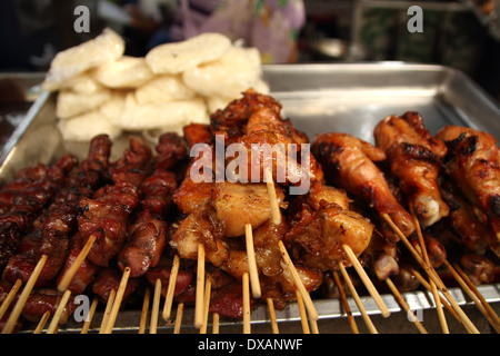 La carne di maiale bun a vendere nel mercato di Bangkok , Thailandia Foto Stock