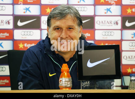 Barcellona, Spagna. 22 Mar, 2014. Gerardo Martino nella conferenza stampa prima della partita contro R.Madrid. Foto: Joan Valls/Urbanandsport/Nurphoto © Joan Valls/NurPhoto/ZUMAPRESS.com/Alamy Live News Foto Stock