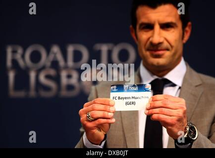 Nyon, Svizzera. Xxi Mar, 2014. Champions League quarterfinal disegnare. FC Bayern Muenchen (GER)tirata fuori da Figo Credito: Azione Sport Plus/Alamy Live News Foto Stock
