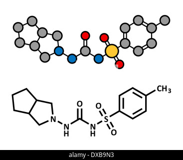 Gliclazide Diabetes molecola di farmaco. Classe di solfonilurea anti-diabetici agente. Foto Stock