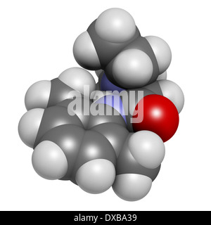 La lidocaina anestetici locali molecola di farmaco. Noto anche come xylocaine o lignocaina. Foto Stock
