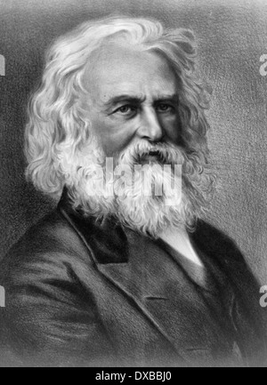 Henry Wadsworth Longfellow, poeta americano ed educatore, circa 1880 Foto Stock