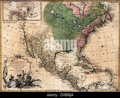 L'Amérique septentrionale, 1757 North American Mappa 1757 Foto Stock