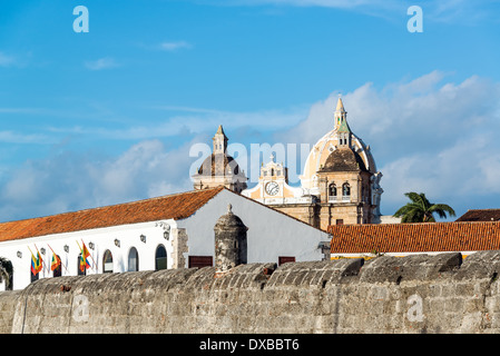 Vista del centro storico di UNESCO World Heritage Site di Cartagena, Colombia Foto Stock