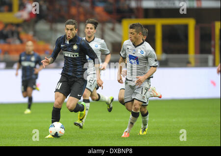 Milano, Italia. 23 Mar, 2014. Ricardo Alvarez (Inter) durante la Serie Amatch tra Inter vs Atalanta, il 23 marzo 2014. Credito: Adamo di Loreto/NurPhoto/ZUMAPRESS.com/Alamy Live News Foto Stock