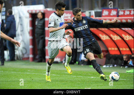 Milano, Italia. 23 Mar, 2014. Ricardo Alvarez (Inter) durante la Serie Amatch tra Inter vs Atalanta, il 23 marzo 2014. Credito: Adamo di Loreto/NurPhoto/ZUMAPRESS.com/Alamy Live News Foto Stock