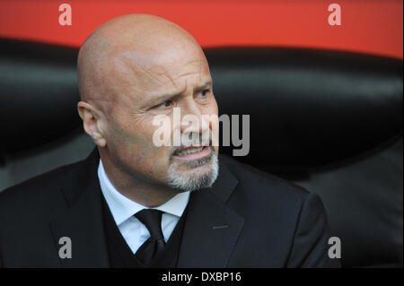 Milano, Italia. 23 Mar, 2014. Stefano Colantuono (Atalata) durante la Serie Amatch tra Inter vs Atalanta, il 23 marzo 2014. Credito: Adamo di Loreto/NurPhoto/ZUMAPRESS.com/Alamy Live News Foto Stock