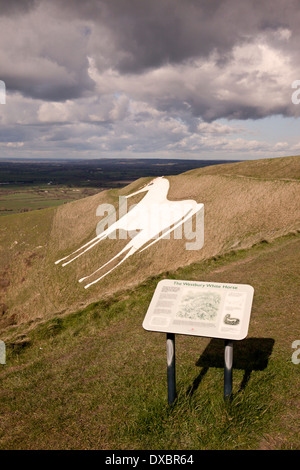 Westbury White Horse, Westbury, Wiltshire, Inghilterra, Regno Unito Foto Stock