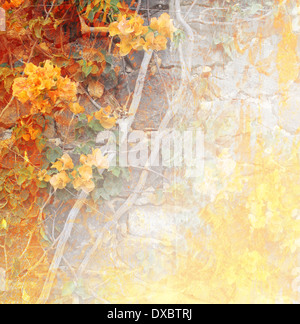 Vecchia carta con motivo floreale Foto Stock