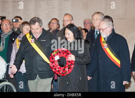 Ypres, Belgio. 23 Mar, 2014. Phan Thi Kim Phuc, Ultimo Post cerimonia Credito: Caroline Vancoillie/Alamy Live News Foto Stock