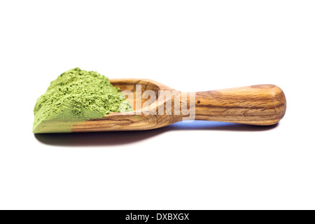 Un cucchiaio di polvere di Wheatgrass. Foto Stock