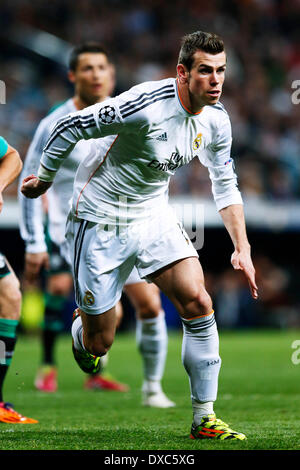 Madrid, Spagna. © D. XVIII Mar, 2014. Gareth Bale (reale) Calcio/Calcetto : UEFA Champions League Round di 16, seconda gamba match tra il Real Madrid 3-1 FC Schalke 04 a Estadio Santiago Bernabeu a Madrid, Spagna. © D .Nakashima/AFLO/Alamy Live News Foto Stock