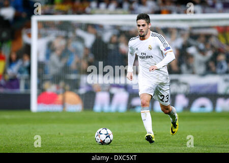 Madrid, Spagna. © D. XVIII Mar, 2014. Isco (reale) Calcio/Calcetto : UEFA Champions League Round di 16, seconda gamba match tra il Real Madrid 3-1 FC Schalke 04 a Estadio Santiago Bernabeu a Madrid, Spagna. © D .Nakashima/AFLO/Alamy Live News Foto Stock