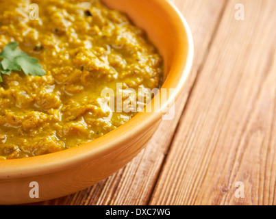 Masoor Dal - lenticchie rosse Curry , piatto indiano Foto Stock