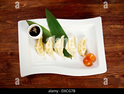 Gnocchi cinesi Jiaozi Foto Stock