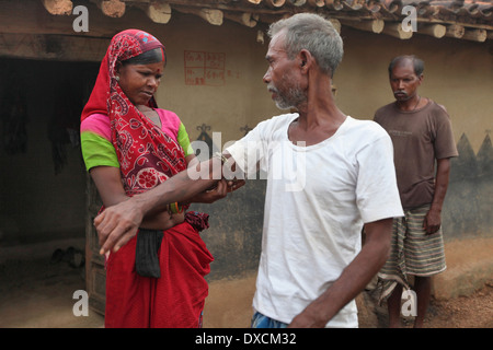 Le popolazioni tribali. Malhar casta. Villaggio Kendwatoli nel distretto Hazaribaug, nello stato del Jharkhand Foto Stock