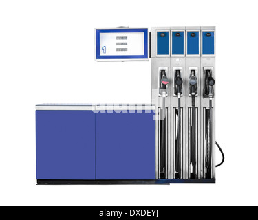 Stazione di gas costruzione isolata su uno sfondo bianco Foto Stock