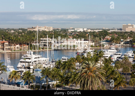 Marina in corrispondenza della bocca dell'Intracoastal Waterway, Fort Lauderdale, FL, Stati Uniti d'America Foto Stock