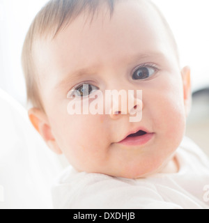 Close-up di baby girl (12-17 mesi) Foto Stock