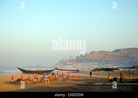 Goa, una spiaggia Hippie in India Foto Stock