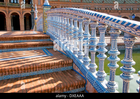 Spagna la piazza di Siviglia - Ceramica dettagli Foto Stock