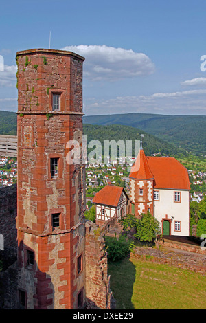 Il castello medievale e il comandante della casa di parte Dilsberg di Rhine-Neckar Neckargemund district Baden-Wurttemberg Germania / Foto Stock