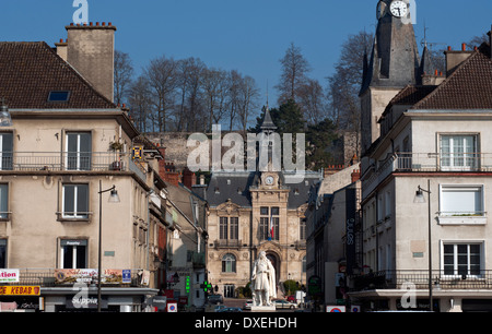 Chateau-Thierry, Francia. Marzo 2014 Château-Thierry è un comune nel nord della Francia di circa 56 miglia ad est-nord-est di Parigi Foto Stock