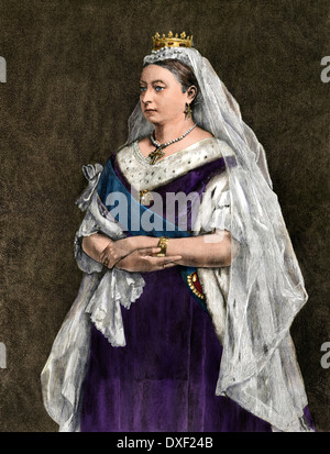 La regina Vittoria d'Inghilterra, 1872. Digitalmente la xilografia colorata Foto Stock