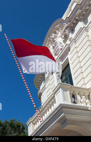 Bandiera del Principato di Monaco Foto Stock