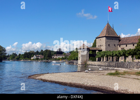 Il castello di Rolle - Lago di Ginevra - Svizzera Foto Stock