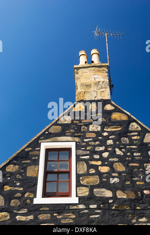 Casa di villaggio di Sandend, vicino a Portsoy, Aberdeenshire, Scotland, Regno Unito. Foto Stock
