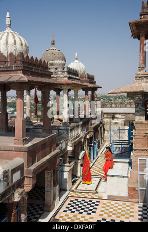 Sachiya Mata tempio indù complesso nella città di Osian vicino a Jodhpur in Rajasthan in India occidentale. Foto Stock