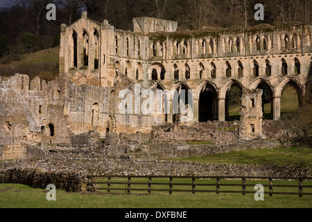 Rovine di Rievaulx Abbey nel North Yorkshire del nord-est dell'Inghilterra Foto Stock