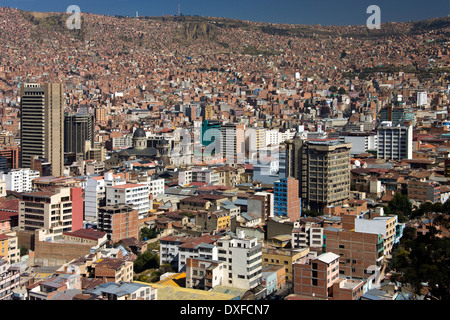 La città di La Paz in Bolivia visitati dal Mirador Kilikili Foto Stock