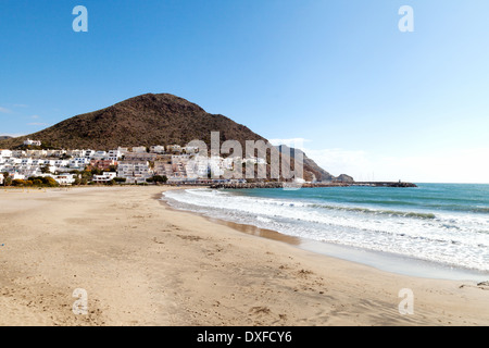 Parco Naturale Cabo de Gata, Spiaggia di San flessibile, Almeria, Andalusia Spagna Europa Foto Stock