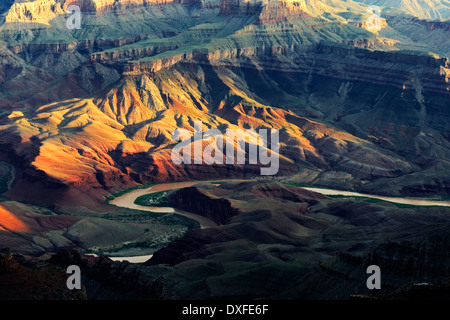 Lipan Point, il Fiume Colorado e il Grand Canyon South Rim, Arizona, Stati Uniti d'America Foto Stock