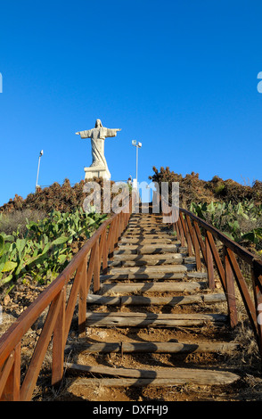 Madeira Portogallo. L'imponente Cristo Rei Statua in Garajau Foto Stock