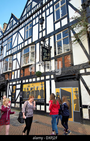 La Old Bell Hotel Sadler Gate Derby Derbyshire Regno Unito in fase di restauro Foto Stock
