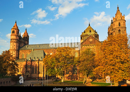 La Cattedrale di Worms in autunno, Worm, Renania-Palatinato, Germania Foto Stock