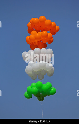 Palloncini in nazionale Tri colori dell India Foto Stock