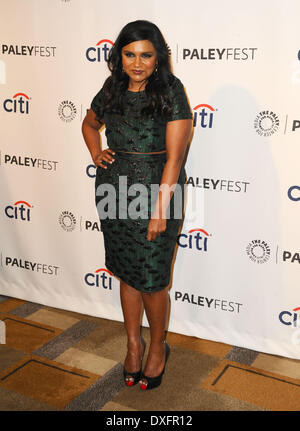 Los Angeles, California, USA. 25 Mar, 2014. Mindy Kaling frequentando il Paley Centre for Media 31 PaleyFest annuale presenta: ''Il progetto Mindy" tenutosi presso il Teatro Dolby in Hollywood, la California il 25 marzo 2014. 2014 Credit: D. lunga/Globe foto/ZUMAPRESS.com/Alamy Live News Foto Stock