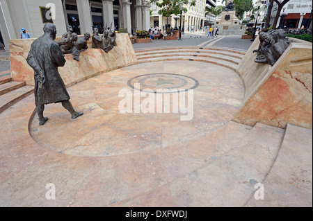 Indipendenza monumento, zona pedonale, il centro storico di Guayaquil, Guayas Provincia, Ecuador Foto Stock