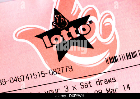 British Lotto lotteria nazionale biglietto Foto Stock